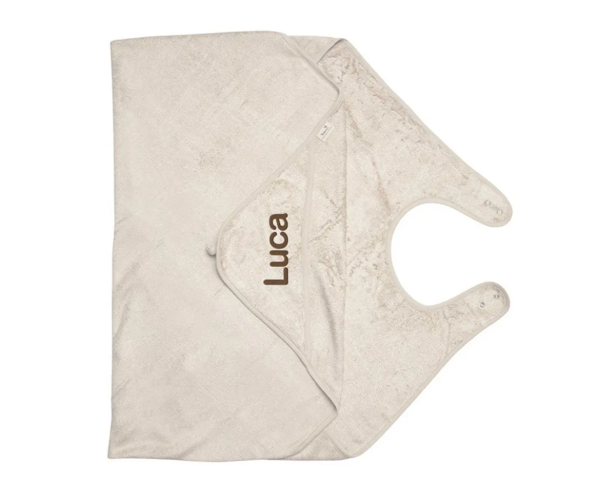 Toalla Delantal Capa Baño Timboo Feather Grey Personalizable
