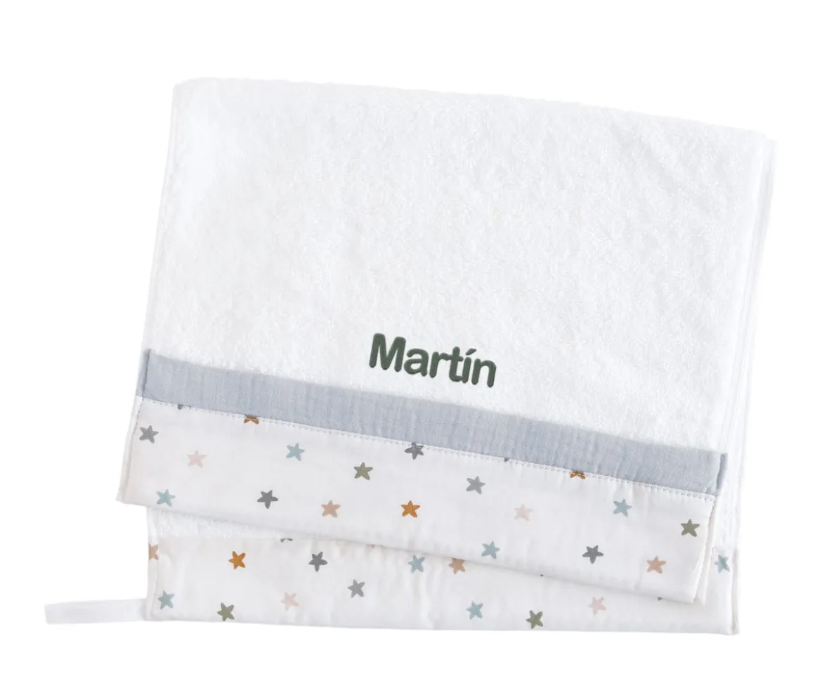 Toalla Guardería Little Stars Blue Personalizable