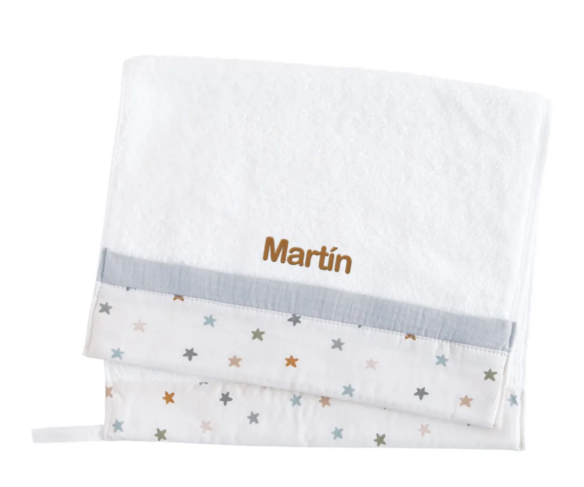 Toalla Guardería Little Stars Blue Personalizable