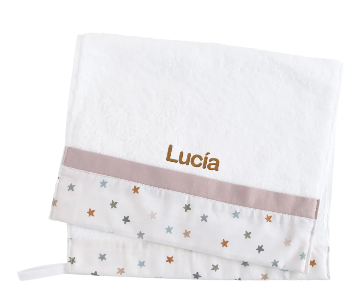 Toalla Guardería Little Stars Pink Personalizable Personalizable