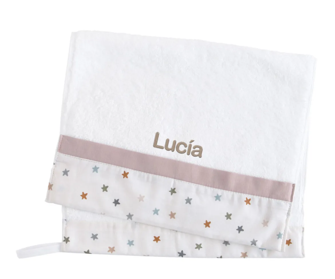Toalla Guardería Little Stars Pink Personalizable Personalizable