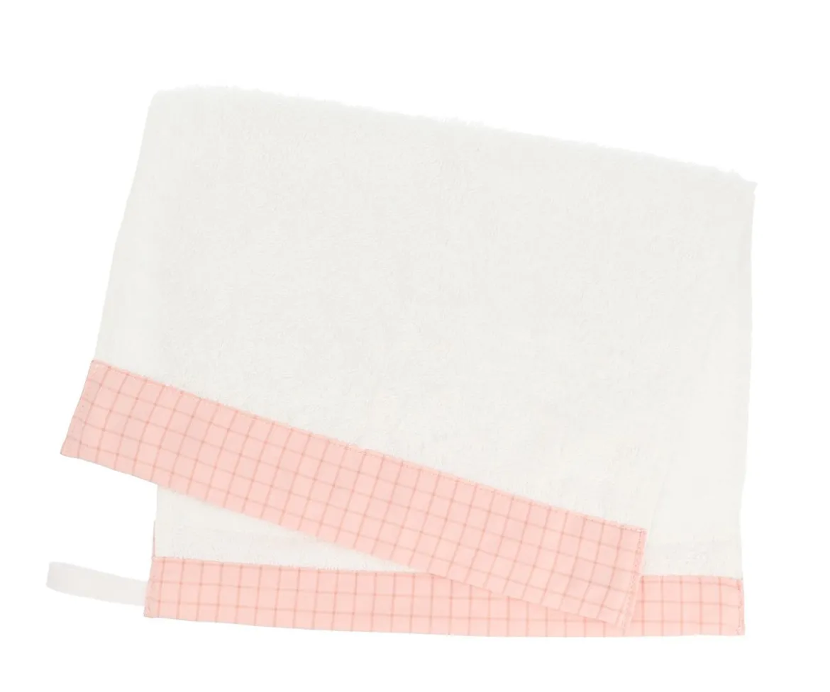 Toalla Guardería Nordic Check Blush Personalizable