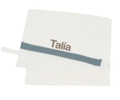 Toalla Guardería Rainbow Dots Azul Personalizable