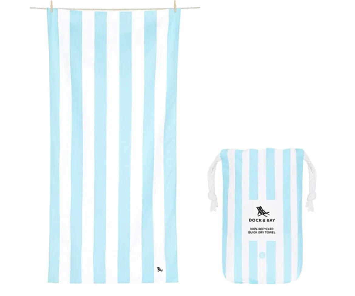 Toalla Playa Extra Large Microfibra Cabana Azul Pastel Personalizable
