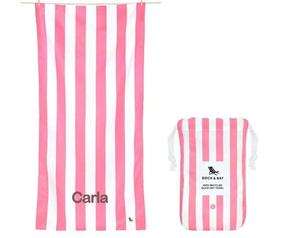 Toalla Playa Extra Large Microfibra Cabana Malibu Pink Personalizable