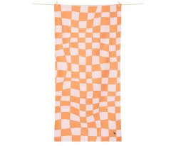Toalla Playa Extra Large Microfibra Summer Check Naranja Personalizable