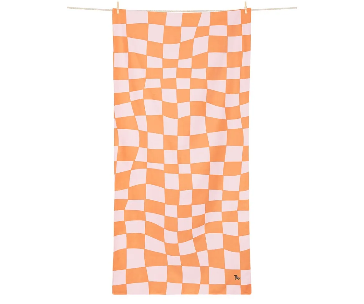 Toalla Playa Extra Large Microfibra Summer Check Naranja Personalizable