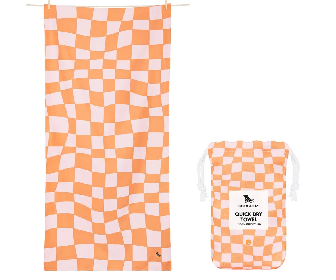 Toalla Playa Extra Large Microfibra Summer Check Naranja Personalizable