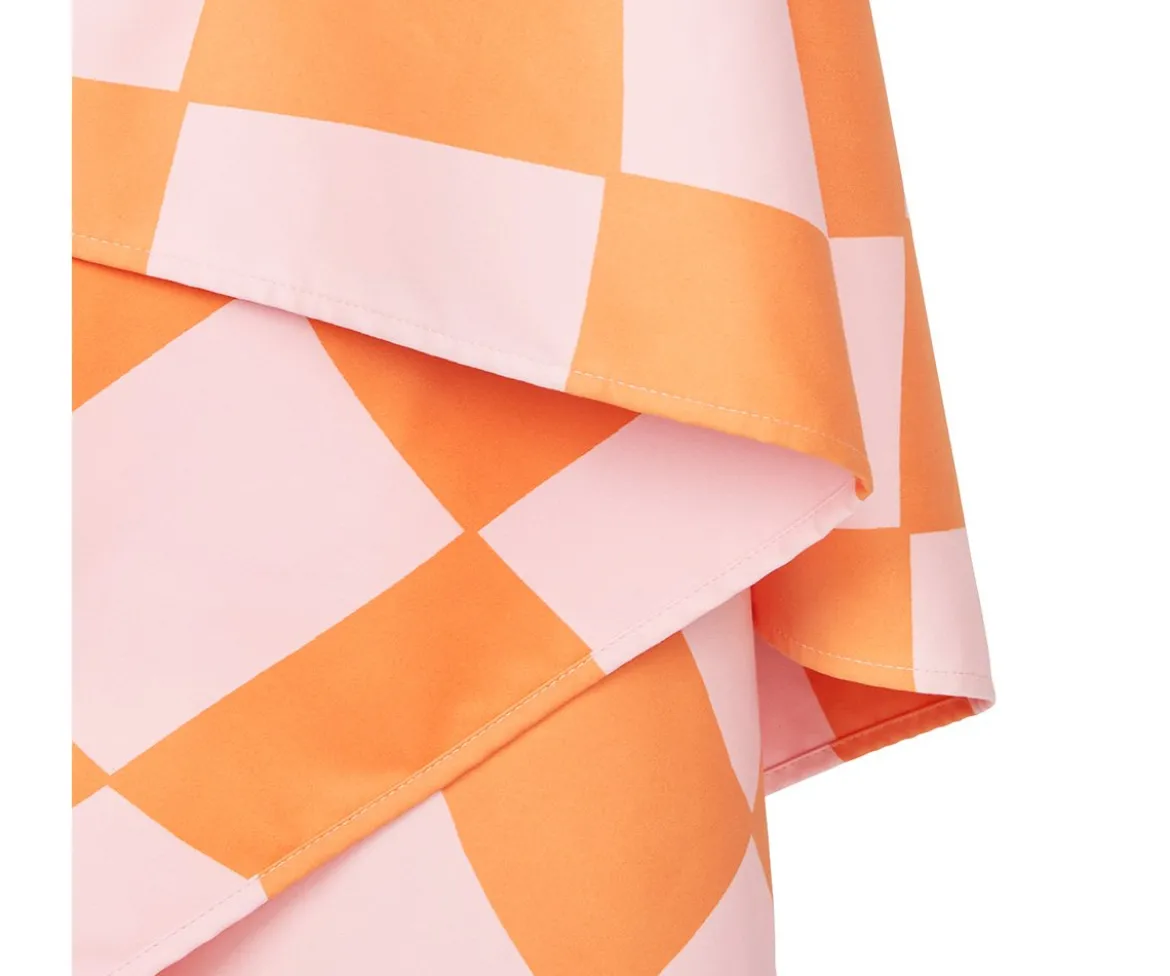Toalla Playa Extra Large Microfibra Summer Check Naranja Personalizable