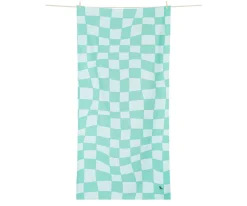 Toalla Playa Extra Large Microfibra Summer Check Verde Personalizable