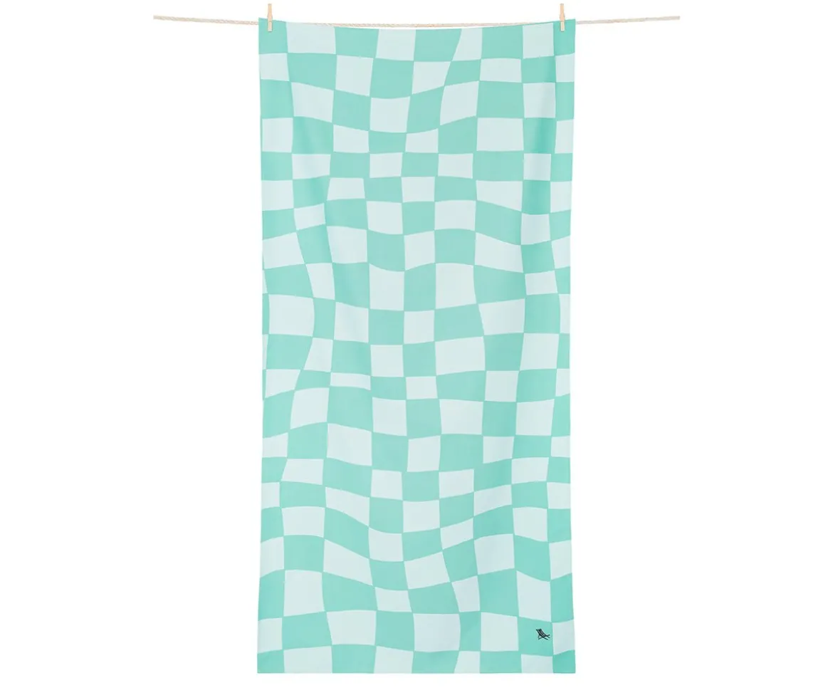 Toalla Playa Extra Large Microfibra Summer Check Verde Personalizable