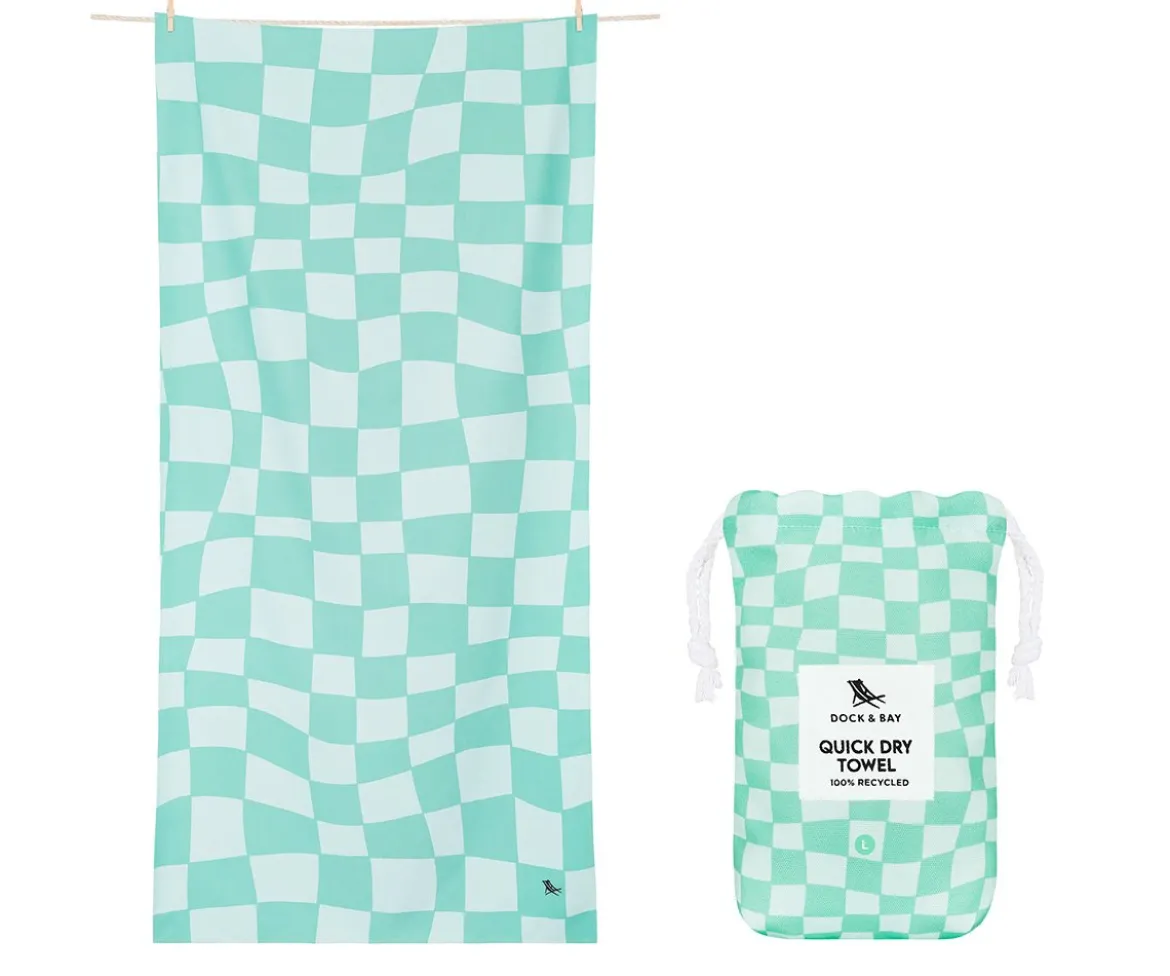 Toalla Playa Extra Large Microfibra Summer Check Verde Personalizable