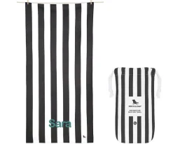 Toalla Playa Large Microfibra Cabana Negra Personalizable