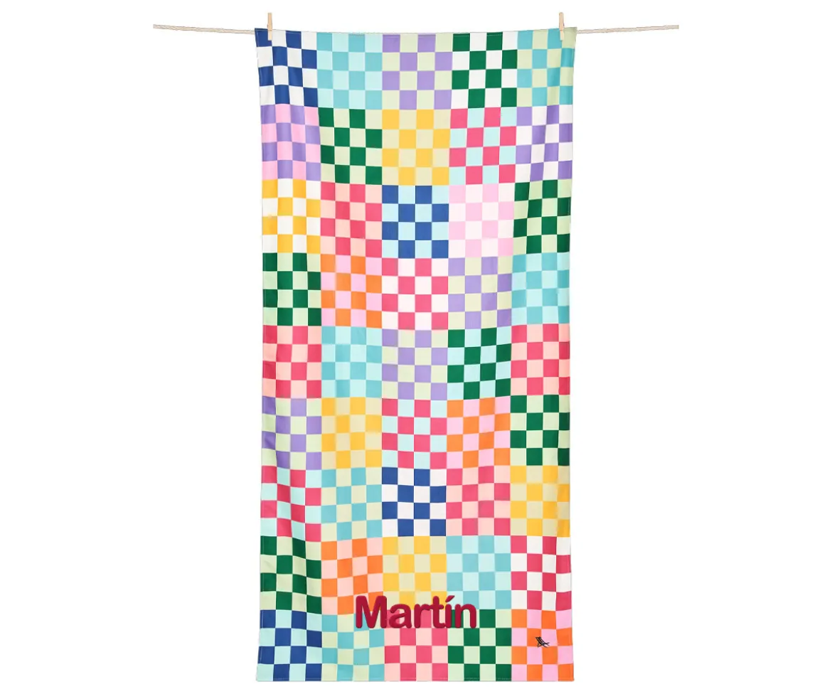 Toalla Playa Large Microfibra Check Me Out Personalizable