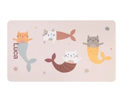 Toalla Playa Microfibra Mermaid Cats Personalizable