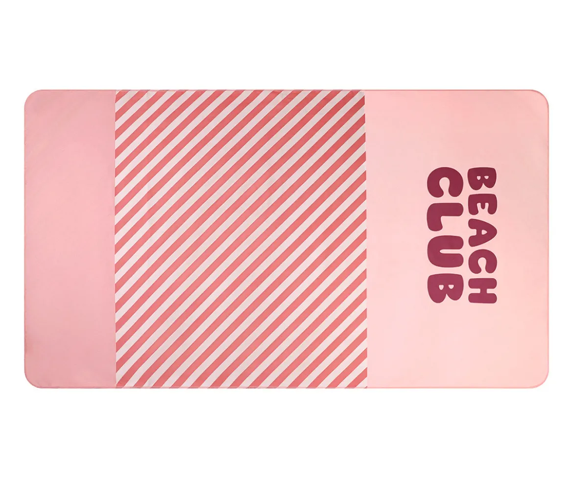 Toalla Playa Microfibra Stripes Bloom & Blush Personalizable