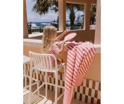 Toalla Playa Microfibra Stripes Bloom & Blush Personalizable