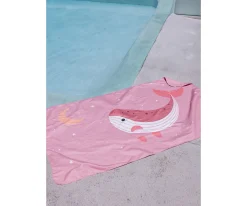 Toalla Playa Microfibra Whale Pink Personalizable