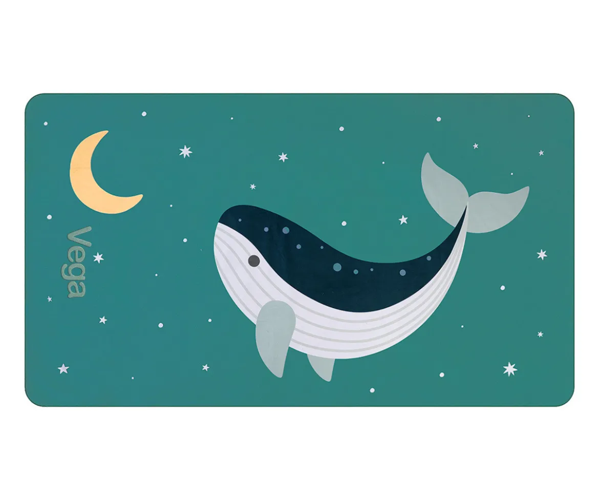 Toalla Playa Microfibra Whale Teal Personalizable