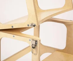 Torre Aprendizaje Montessori Mesa y Silla Natural / Plateado