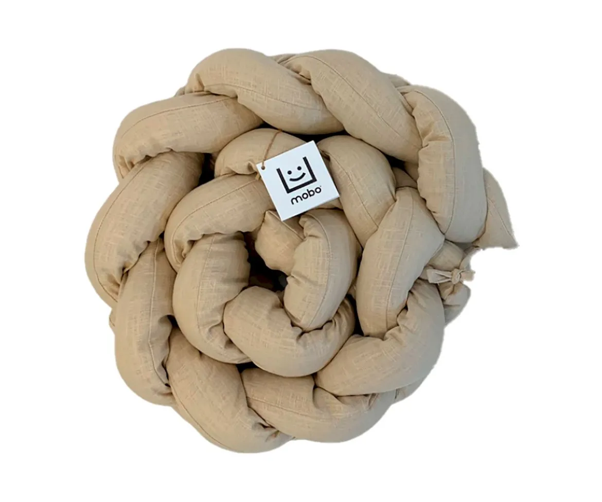Trenza Protector de Cuna Lino Natural 180 cm