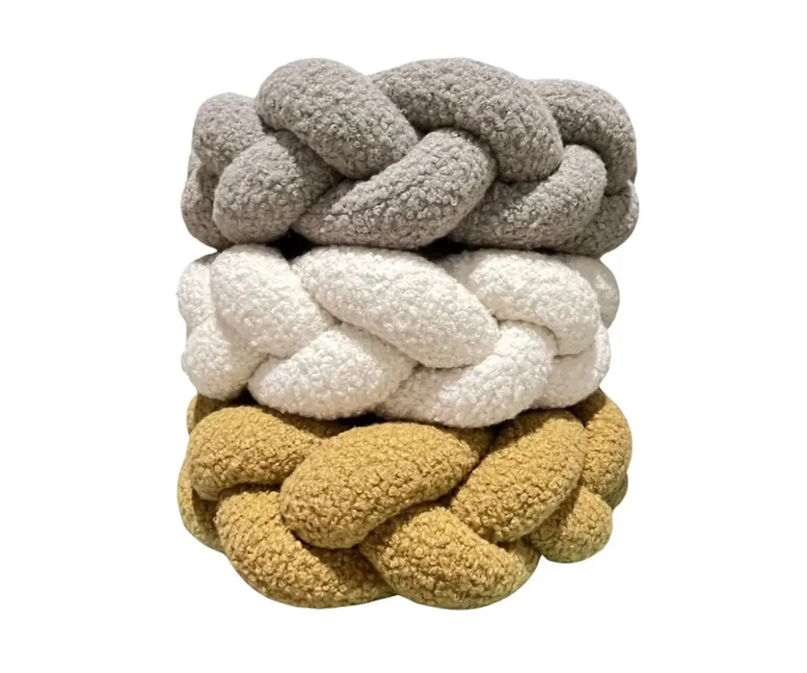 Trenza Protector de Cuna Teddy 180 cm Blanca