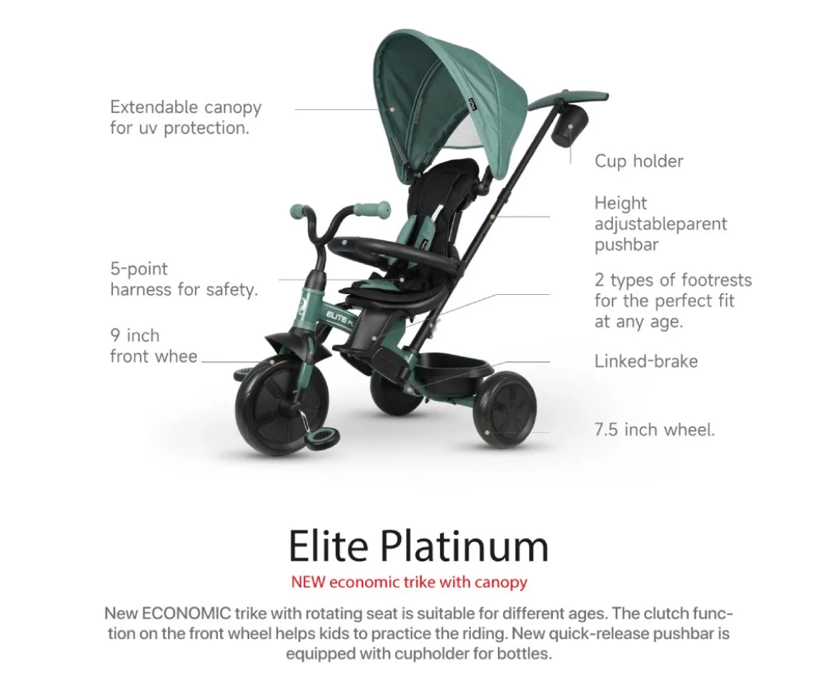 Triciclo Evolutivo Elite Platinum 6 en 1 Verde