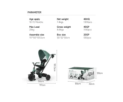 Triciclo Evolutivo Elite Platinum 6 en 1 Verde