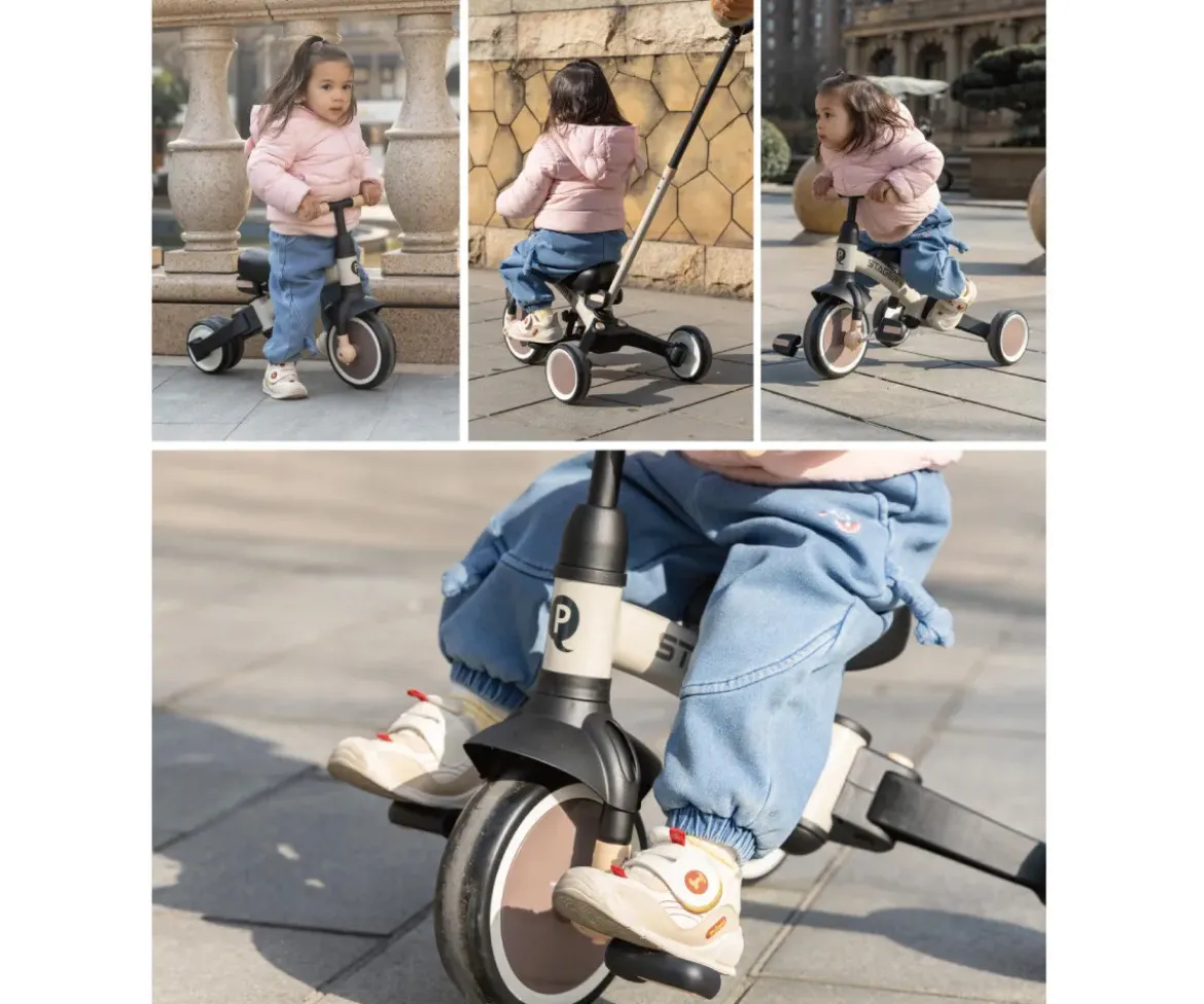 Triciclo y Bicicleta de Equilibrio Trike Stager 3 en 1 Beige (2-6 años)