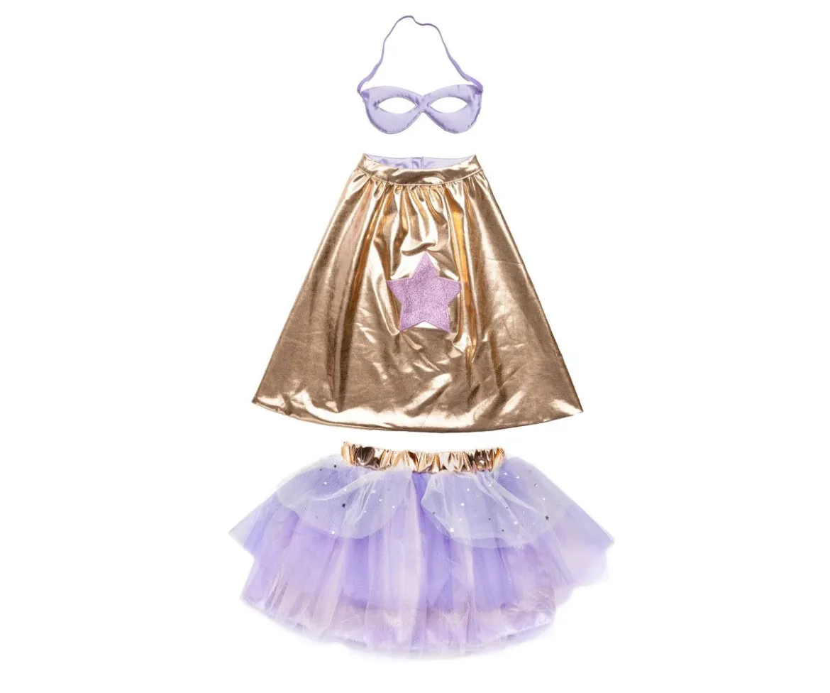 Tutú, Capa y Máscara Super-Duper Metallic Rose Gold/Lilac 4-6 años