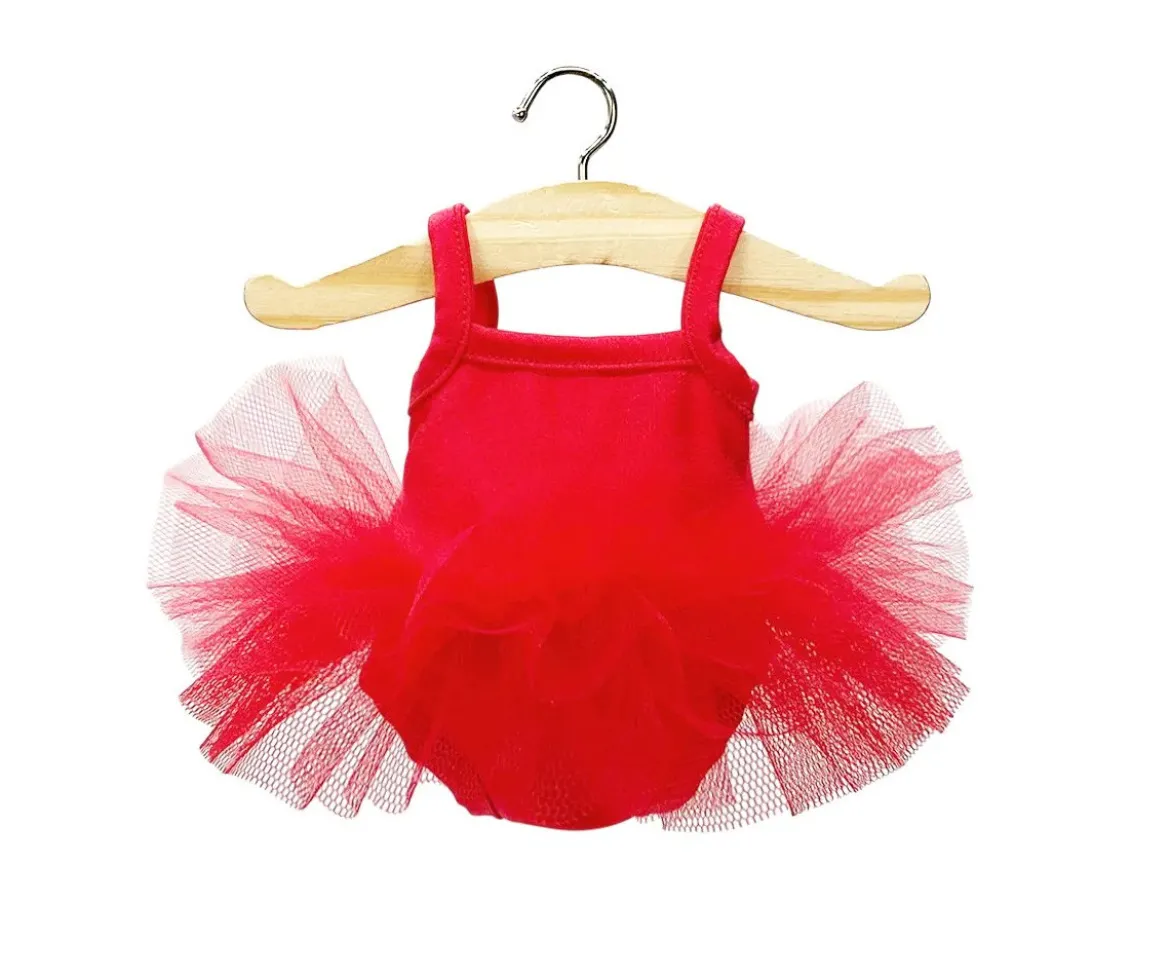 Tutu Célestine en Jersey y Tul Color Grenadine para Muñeco Gordis