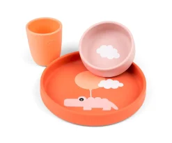 Vajilla de Silicona Happy Clouds Papaya