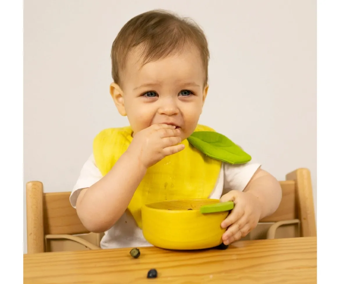 Vajilla Infantil Bol y Cuchara de Madera Lou The Lemon