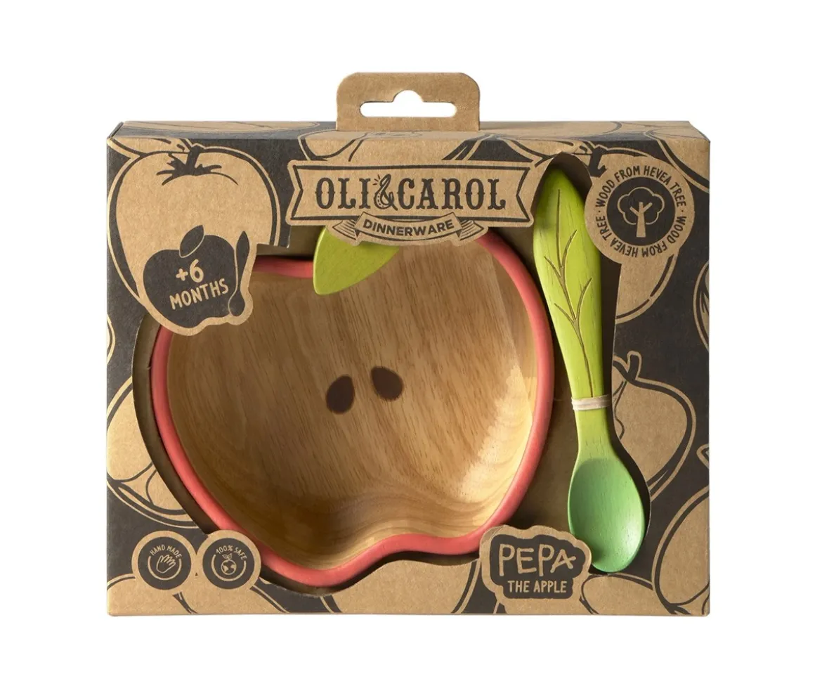 Vajilla Infantil Bol y Cuchara de Madera Pepa The Apple