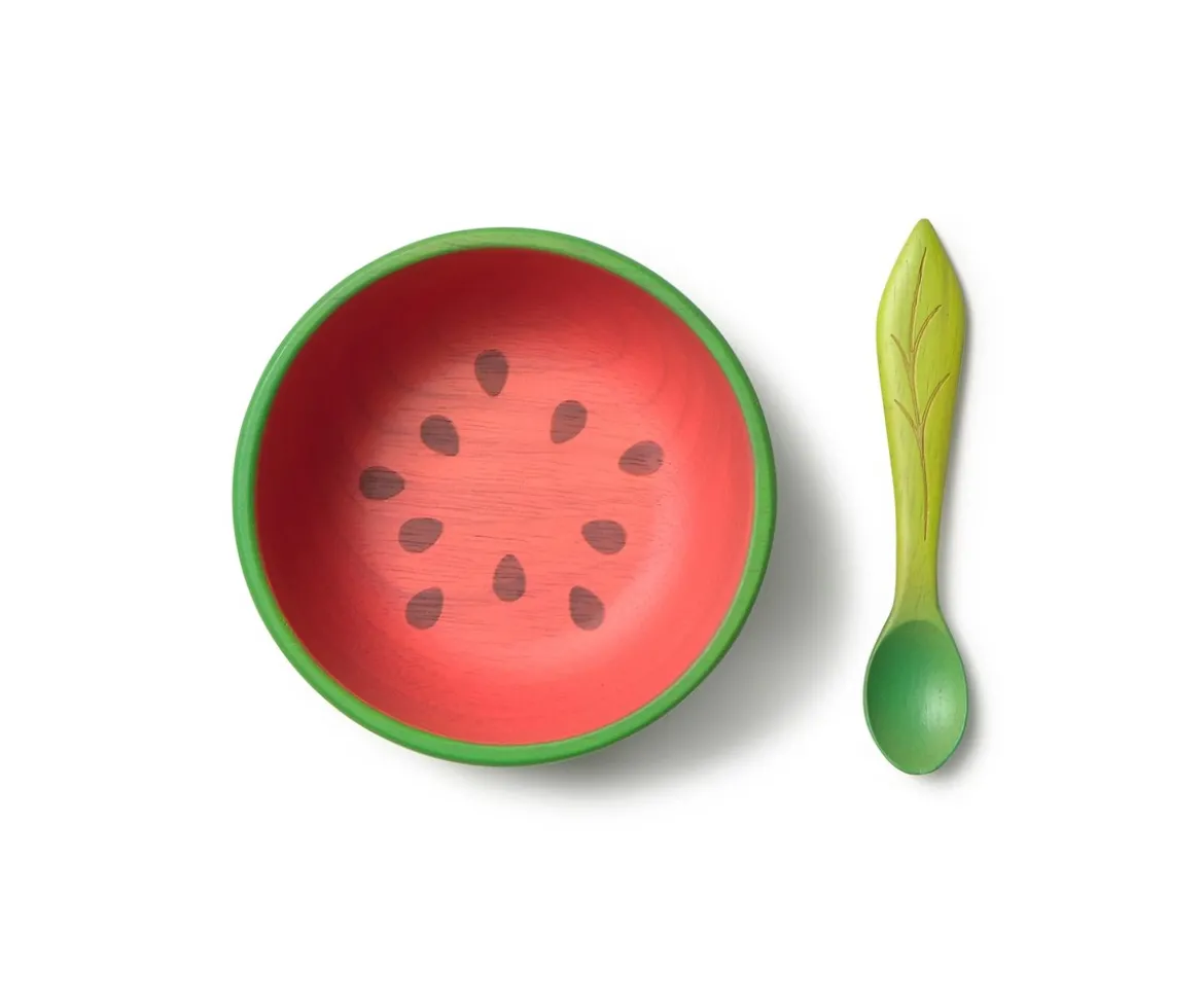 Vajilla Infantil Bol y Cuchara de Madera Wally The Watermelon