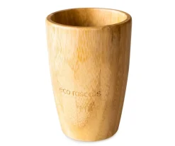 Vaso Bambú Azul con Pajita