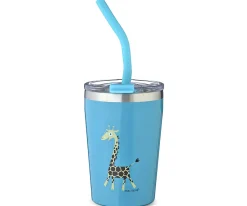 Vaso Termo Hermético con Pajita TEMP Tumbler Jirafa Turquoise