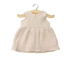 Vestido Faustine sin Mangas en Gasa de Algodón Mastic para Muñeco Gordis