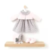Vestido Leo Flores Grises con Chaqueta Rosa