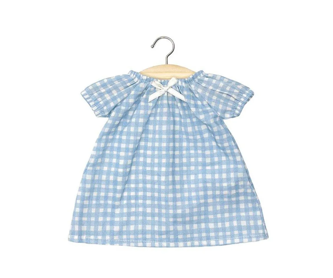 Vestido Sabrina Vichy Azul para Muñeco Babies 28 cm