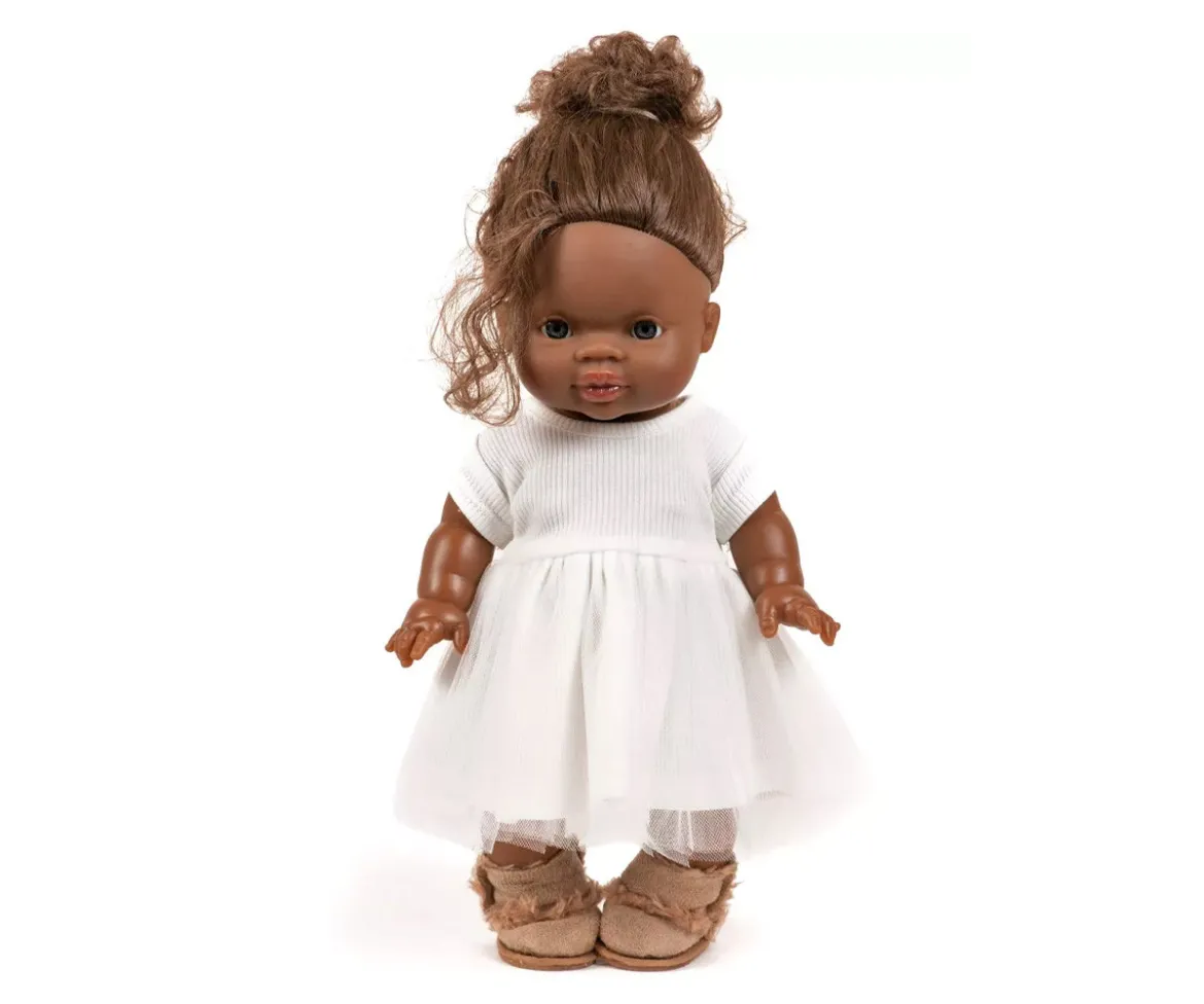 Vestido Tutú Rosana Manga Corta Blanco para Muñeco Gordis